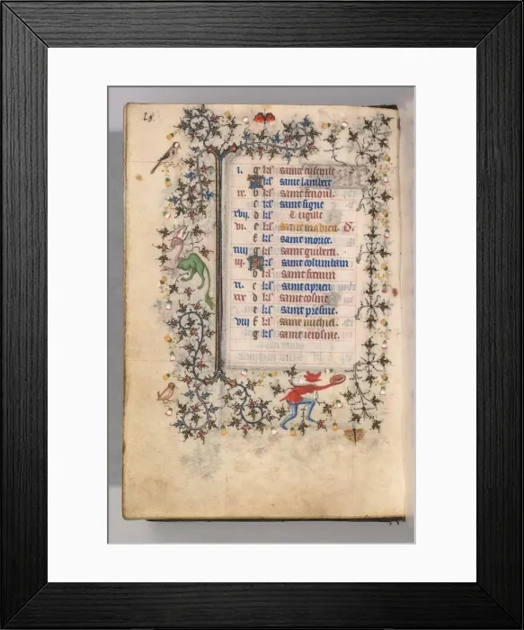 Framed Print : Hours of Charles the Noble, King of Navarre (1361-1425): fol. 9v, September, c. 1405 Framed Print : Hours of Charles the Noble, King of Navarre (1361-1425): fol. 9v, September, c. 1405