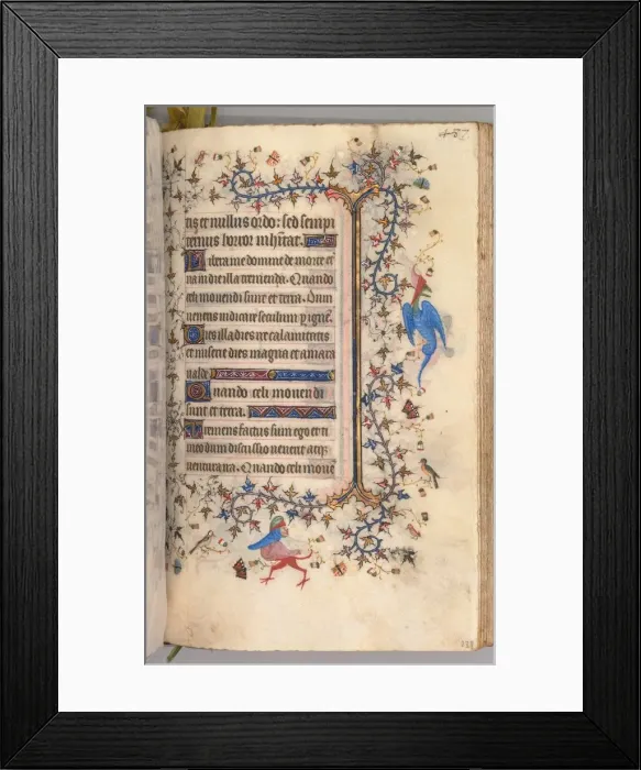Framed Print : Hours of Charles the Noble, King of Navarre (1361-1425): fol. 238r, Text, c. 1405 Framed Print : Hours of Charles the Noble, King of Navarre (1361-1425): fol. 238r, Text, c. 1405