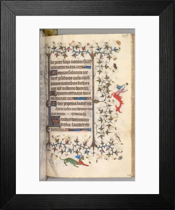 Framed Print : Hours of Charles the Noble, King of Navarre (1361-1425): fol. 248r, Text, c. 1405 Framed Print : Hours of Charles the Noble, King of Navarre (1361-1425): fol. 248r, Text, c. 1405