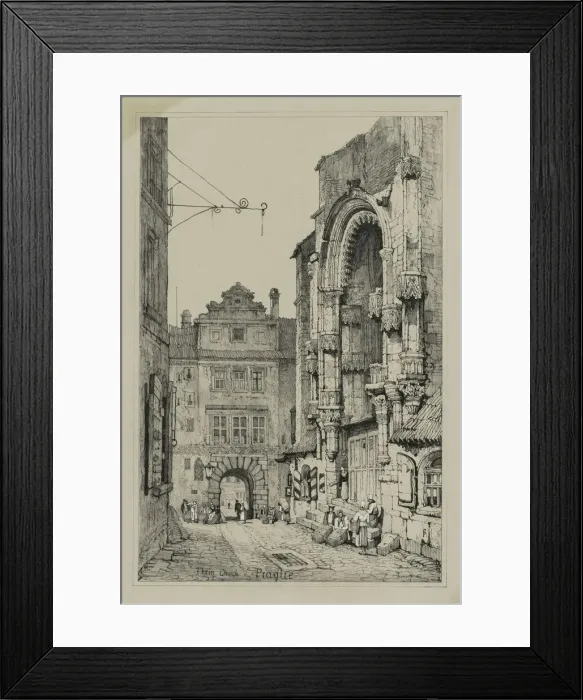 Framed Print : Facisimilies of Sketches made in Flanders and Germany: Thein Church, Prague, 1833 Framed Print : Facisimilies of Sketches made in Flanders and Germany: Thein Church, Prague, 1833