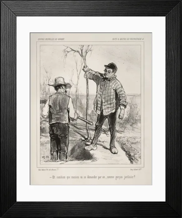 Framed Print : Faite et Gestes du Proprietaire. Creator: Paul Gavarni (French, 1804-1866) Framed Print : Faite et Gestes du Proprietaire. Creator: Paul Gavarni (French, 1804-1866)