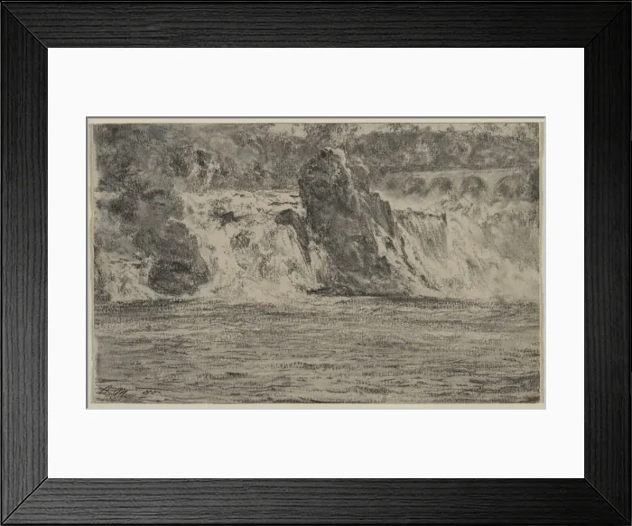 Framed Print : Falls of the Rhine at Schaffhausen (Rheinfall von Schaffhausen), 1885. Creator: Adolph von Menzel Framed Print : Falls of the Rhine at Schaffhausen (Rheinfall von Schaffhausen), 1885. Creator: Adolph von Menzel