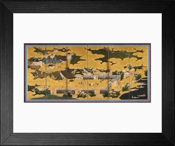 Framed Print : Famous Views of Omi, 1660s-90s. Creator: Kano Ein? (Japanese, 1631-1697), circle of Framed Print : Famous Views of Omi, 1660s-90s. Creator: Kano Ein? (Japanese, 1631-1697), circle of
