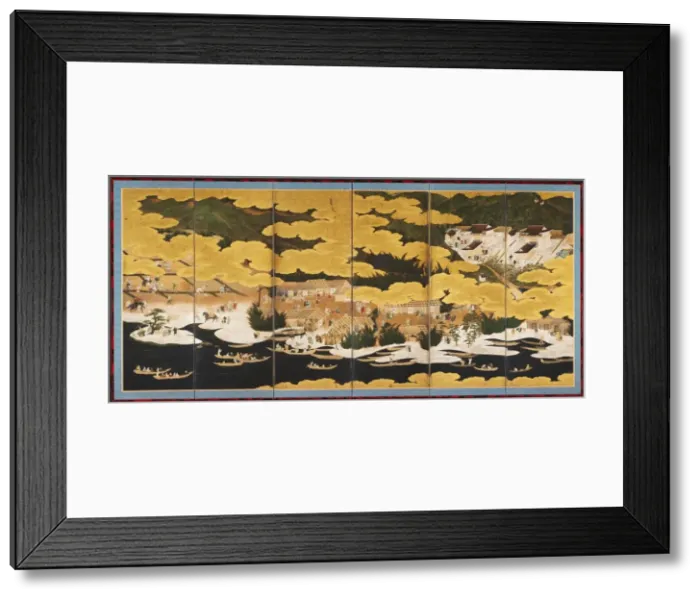 Framed Print : Famous Views of Omi, 1660s-90s. Creator: Kano Ein? (Japanese, 1631-1697), circle of Framed Print : Famous Views of Omi, 1660s-90s. Creator: Kano Ein? (Japanese, 1631-1697), circle of