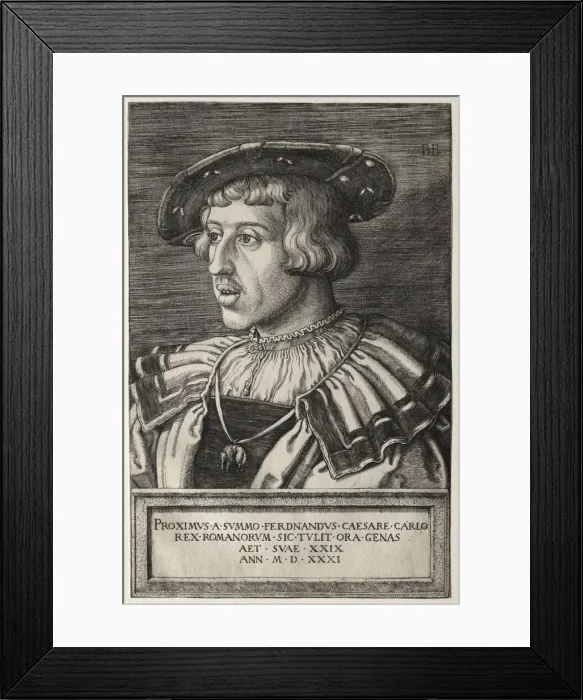 Framed Print : Ferdinand I, 1531. Creator: Barthel Beham (German, 1502-1540) Framed Print : Ferdinand I, 1531. Creator: Barthel Beham (German, 1502-1540)