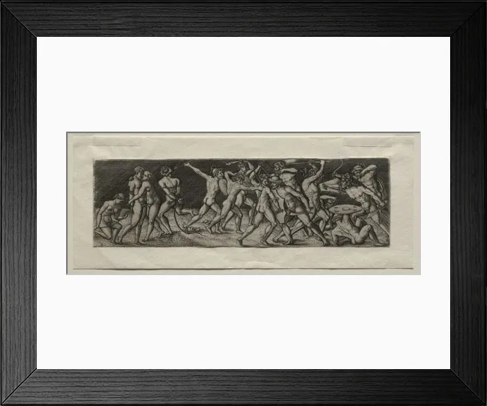 Framed Print : Fight between Eleven Warriors. Creator: Allaert Claesz (Netherlandish, fl. 1508-1534)