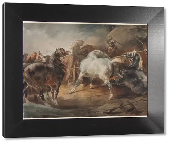Fighting Horses, c. 1820. Creator: Theodore Gericault (French, 1791-1824)