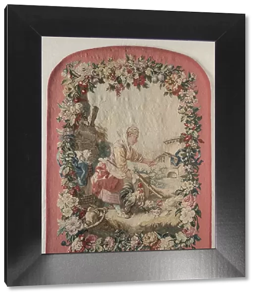 Fire Screen Panel and Frame, c. 1775. Creator: Gobelins (French);Jean-Baptiste Marie Hüet