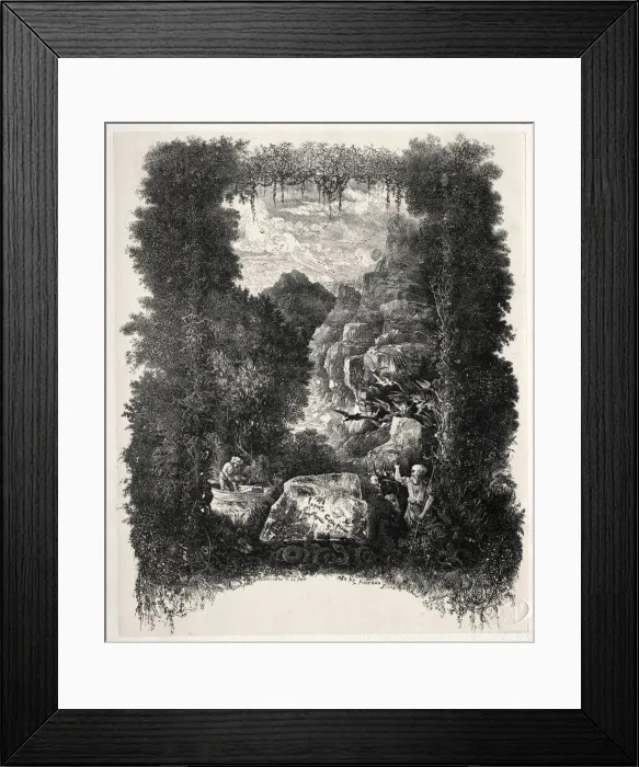 Framed Print : First frontispiece for Fables and Fairy-Tales by Thierry-Faletans, 1868 Framed Print : First frontispiece for Fables and Fairy-Tales by Thierry-Faletans, 1868