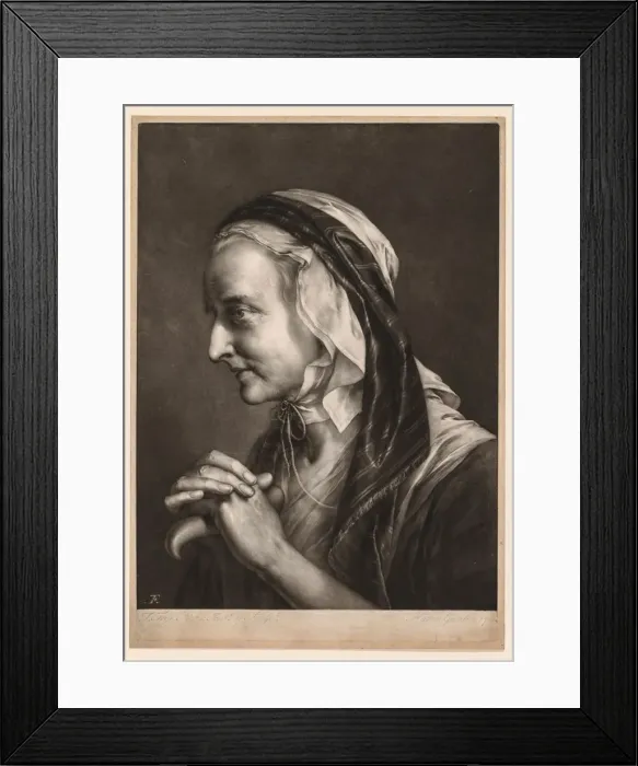 Framed Print : First Series of Life-Sized Heads: Mrs. Frye, 1760. Creator: Thomas Frye (British, 1710-1762) Framed Print : First Series of Life-Sized Heads: Mrs. Frye, 1760. Creator: Thomas Frye (British, 1710-1762)