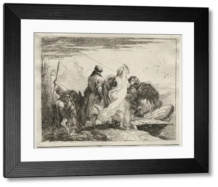 Framed Print : Flight into Egypt: The Holy Family Leaving the Shore. Creator: Giovanni Domenico Tiepolo (Italian Framed Print : Flight into Egypt: The Holy Family Leaving the Shore. Creator: Giovanni Domenico Tiepolo (Italian