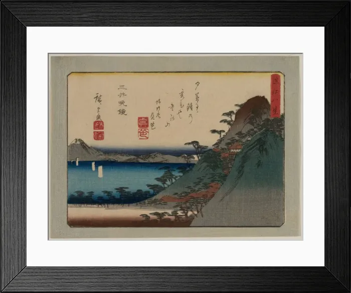 Framed Print : Evening Bell at Mii Temple (from the series Eight Views of Omi Province), late 1830s or early 1840s. Creator: Ando Hiroshige (Japanese, 1797-1858) Framed Print : Evening Bell at Mii Temple (from the series Eight Views of Omi Province), late 1830s or early 1840s. Creator: Ando Hiroshige (Japanese, 1797-1858)