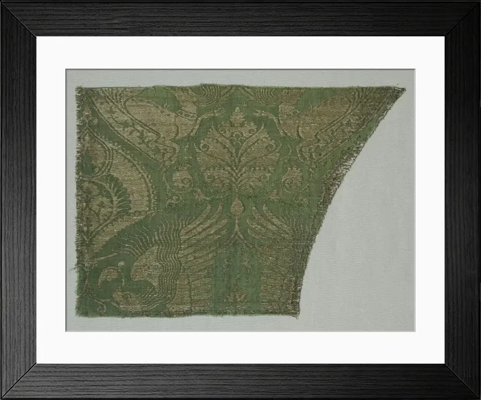 Framed Print : Exotic Gold-patterned Silk, 1360-1400. Creator: Unknown Framed Print : Exotic Gold-patterned Silk, 1360-1400. Creator: Unknown