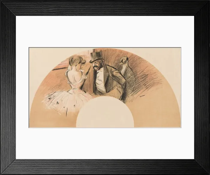 Framed Print : Eventail Bal Gavarni. Creator: Jean Louis Forain (French, 1852-1931) Framed Print : Eventail Bal Gavarni. Creator: Jean Louis Forain (French, 1852-1931)