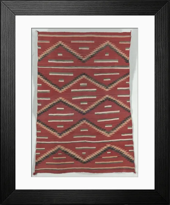Framed Print : Eyedazzler Style Rug, c. 1890-1900. Creator: Unknown