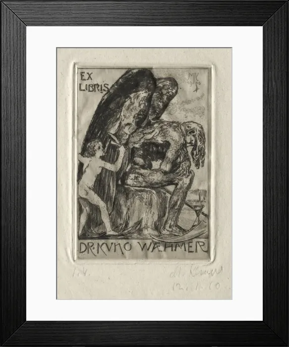 Framed Print : Ex Libris Dr. Kuno Waehmer, 1910. Creator: Max Klinger (German, 1857-1920) Framed Print : Ex Libris Dr. Kuno Waehmer, 1910. Creator: Max Klinger (German, 1857-1920)