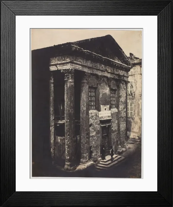 Framed Print : Facade, Temple of Augustus and Livia, Vienne, 1851. Creator: Edouard Baldus (French Framed Print : Facade, Temple of Augustus and Livia, Vienne, 1851. Creator: Edouard Baldus (French