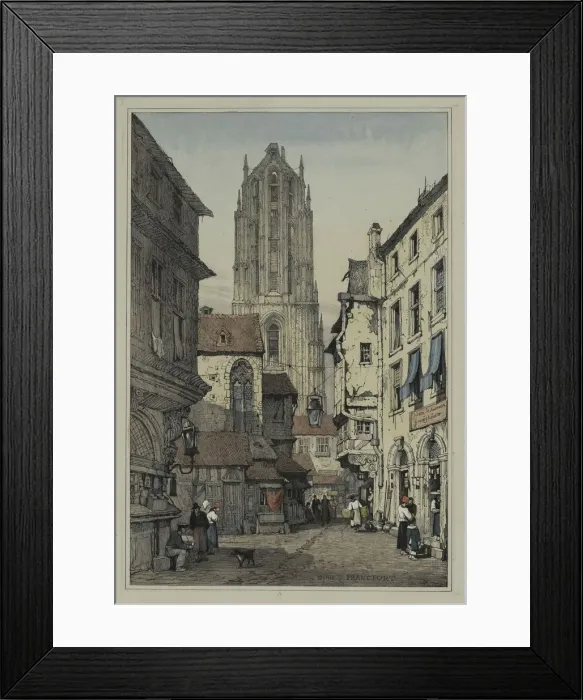 Framed Print : Facisimilies of Sketches made in Flanders and Germany: Dome, Francfort, c. 1833. Creator