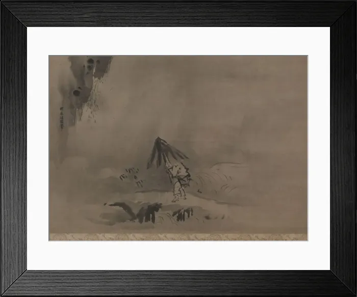Framed Print : Evening Shower, 17th century. Creator: Kano Tan?y? (Japanese, 1602-1674) Framed Print : Evening Shower, 17th century. Creator: Kano Tan?y? (Japanese, 1602-1674)