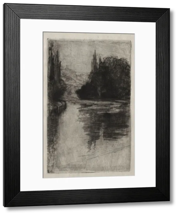 Framed Print : Evening, 1864. Creator: Francis Seymour Haden (British, 1818-1910) Framed Print : Evening, 1864. Creator: Francis Seymour Haden (British, 1818-1910)