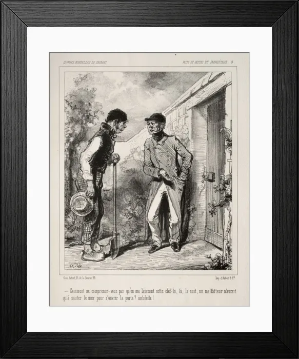 Framed Print : Faite et Gestes du Proprietaire. Creator: Paul Gavarni (French, 1804-1866) Framed Print : Faite et Gestes du Proprietaire. Creator: Paul Gavarni (French, 1804-1866)
