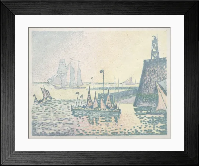 Framed Print : Evening, The Jetty at Vlissingen, 1898. Creator: Paul Signac (French, 1863-1935)