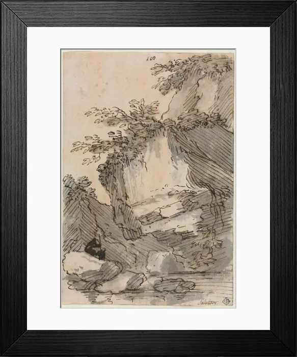 Framed Print : Figures by a Rocky Pool, 1660 / 1673. Creator: Salvator Rosa (Italian, 1615-1673) Framed Print : Figures by a Rocky Pool, 1660 / 1673. Creator: Salvator Rosa (Italian, 1615-1673)