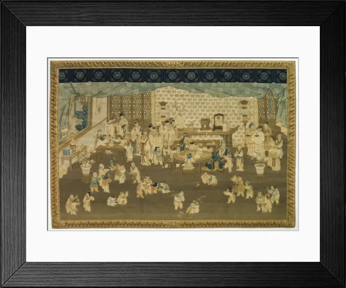 Framed Print : Family Gathering on New Years Morning, 1700s. Creator: Unknown Framed Print : Family Gathering on New Years Morning, 1700s. Creator: Unknown