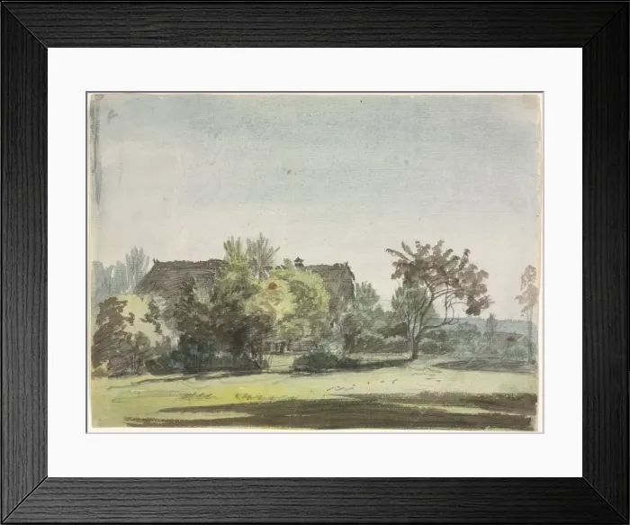 Framed Print : Farmhouse behind Trees, c. 1790. Creator: Christoph Nathe (German, 1753-1806) Framed Print : Farmhouse behind Trees, c. 1790. Creator: Christoph Nathe (German, 1753-1806)