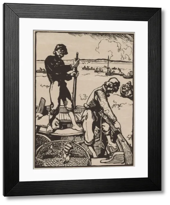 Framed Print : Fishing for Shrimp. Creator: Auguste Louis Lepere (French, 1849-1918) Framed Print : Fishing for Shrimp. Creator: Auguste Louis Lepere (French, 1849-1918)