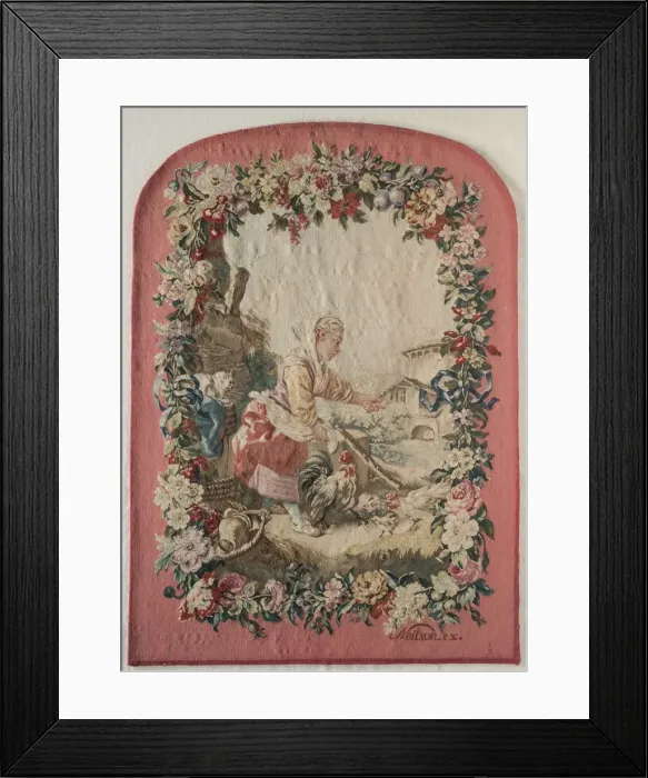 Framed Print : Fire Screen Panel, c. 1775. Creator: Jacques Neilson; Gobelins (French); Jean-Baptiste Framed Print : Fire Screen Panel, c. 1775. Creator: Jacques Neilson; Gobelins (French); Jean-Baptiste
