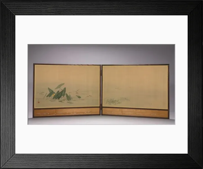 Framed Print : Fish in a Lotus Pond, 1800s. Creator: Donshu Ohara (Japanese) Framed Print : Fish in a Lotus Pond, 1800s. Creator: Donshu Ohara (Japanese)