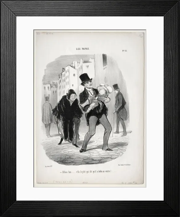 Framed Print : Fathers, plate 13: Come along, dear... 1847. Creator: Honore Daumier (French, 1808-1879) Framed Print : Fathers, plate 13: Come along, dear... 1847. Creator: Honore Daumier (French, 1808-1879)