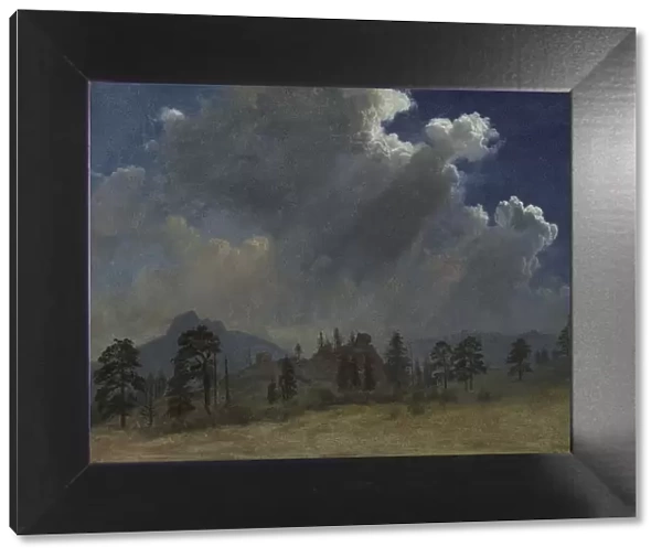 Fir Trees and Storm Clouds, c. 1870. Creator: Albert Bierstadt (American, 1830-1902)