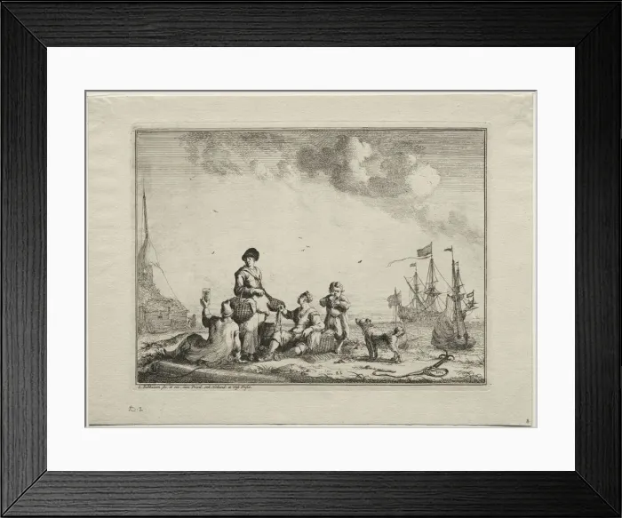 Framed Print : Fish Vender, 1701. Creator: Ludolf Backhuysen (Dutch, 1631-1708); Ludolf Backhuysen (Dutch Framed Print : Fish Vender, 1701. Creator: Ludolf Backhuysen (Dutch, 1631-1708); Ludolf Backhuysen (Dutch