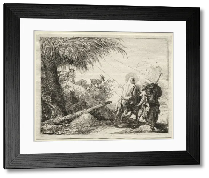 Framed Print : Flight into Egypt: The Holy Family and the Palm Tree. Creator: Giovanni Domenico Tiepolo (Italian Framed Print : Flight into Egypt: The Holy Family and the Palm Tree. Creator: Giovanni Domenico Tiepolo (Italian