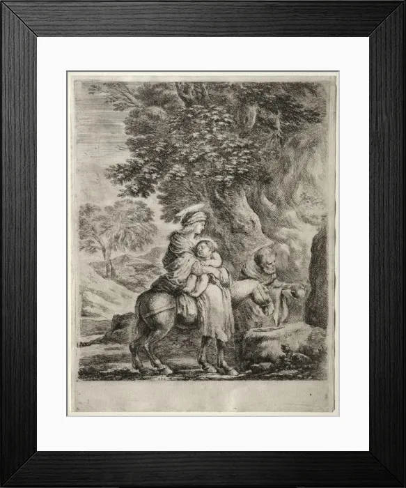 Framed Print : Flight into Egypt. Creator: Stefano Della Bella (Italian, 1610-1664) Framed Print : Flight into Egypt. Creator: Stefano Della Bella (Italian, 1610-1664)