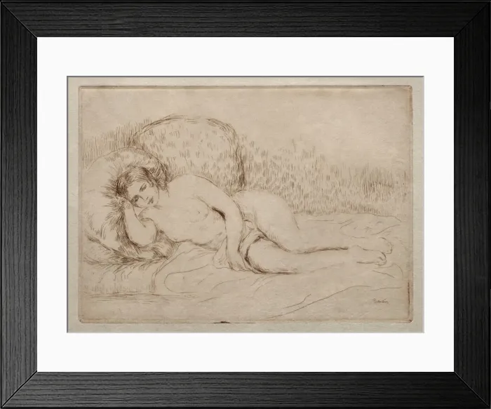 Framed Print : Femme nue couchee, 1906. Creator: Pierre-Auguste Renoir (French, 1841-1919) Framed Print : Femme nue couchee, 1906. Creator: Pierre-Auguste Renoir (French, 1841-1919)