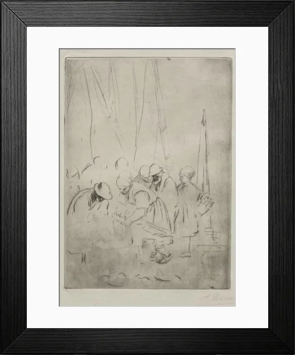 Framed Print : Fishermen on the Wharf at Boulogne. Creator: Alphonse Legros (French, 1837-1911) Framed Print : Fishermen on the Wharf at Boulogne. Creator: Alphonse Legros (French, 1837-1911)