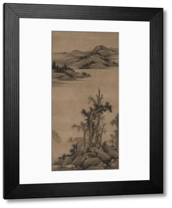 Framed Print : Fishermen-Hermits in Stream and Mountain, 1300s. Creator: Wu Zhen (Chinese, 1280-1354) Framed Print : Fishermen-Hermits in Stream and Mountain, 1300s. Creator: Wu Zhen (Chinese, 1280-1354)