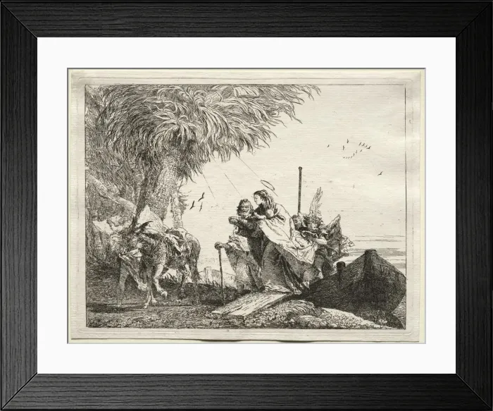 Framed Print : Flight into Egypt: The Holy Family, Disembarking. Creator: Giovanni Domenico Tiepolo (Italian Framed Print : Flight into Egypt: The Holy Family, Disembarking. Creator: Giovanni Domenico Tiepolo (Italian