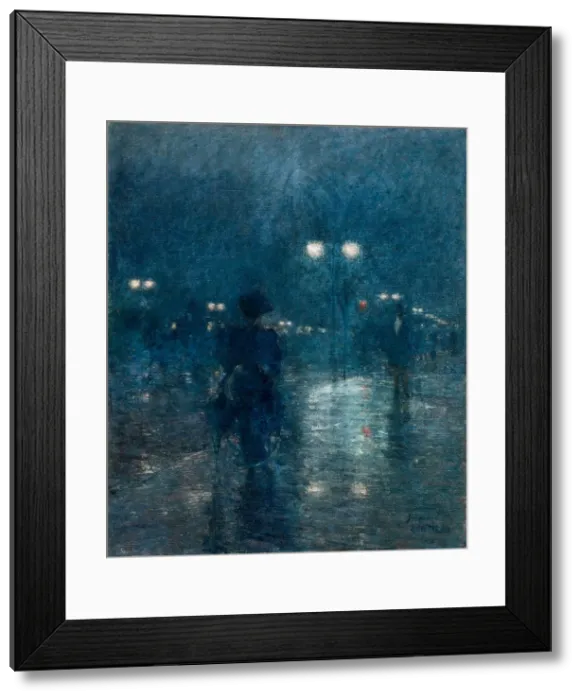 Framed Print : Fifth Avenue Nocturne, c. 1895. Creator: Childe Hassam (American, 1859-1935) Framed Print : Fifth Avenue Nocturne, c. 1895. Creator: Childe Hassam (American, 1859-1935)