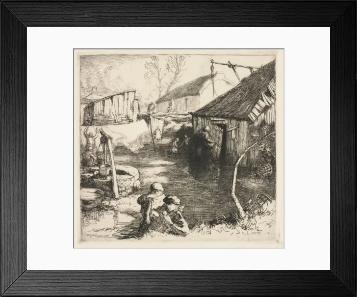 Framed Print : Fishermens Quarters (Saint-Jean-de-Monts), 1915. Creator: Auguste Louis Lepere (French Framed Print : Fishermens Quarters (Saint-Jean-de-Monts), 1915. Creator: Auguste Louis Lepere (French