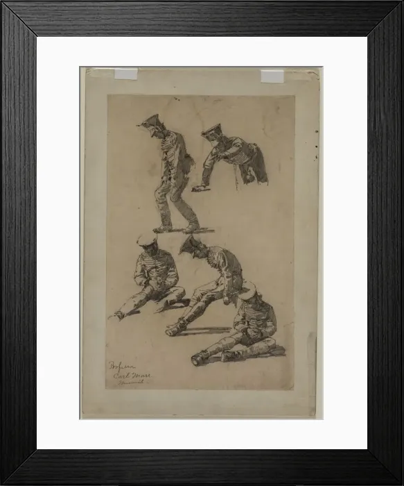 Framed Print : Five Studies of a Soldier, fourth quarter 19th century or first third 20th century Framed Print : Five Studies of a Soldier, fourth quarter 19th century or first third 20th century