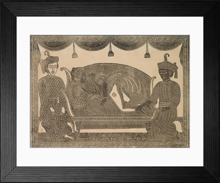 Framed Print : Kalighat Painting, 1800s. Creator: Shri Gobinda Chandra Roy Framed Print : Kalighat Painting, 1800s. Creator: Shri Gobinda Chandra Roy