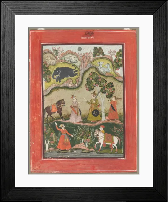 Framed Print : Kanhara Ragini: Song of Inspiration to Krishna for Killing the Elephant Demon... c Framed Print : Kanhara Ragini: Song of Inspiration to Krishna for Killing the Elephant Demon... c