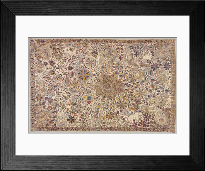 Framed Print : Kantha (Ceremonial Quilt), 1800s. Creator: Unknown Framed Print : Kantha (Ceremonial Quilt), 1800s. Creator: Unknown
