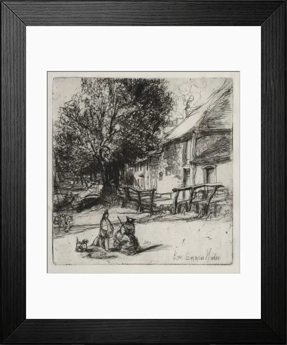 Framed Print : Kew Side. Creator: Francis Seymour Haden (British, 1818-1910) Framed Print : Kew Side. Creator: Francis Seymour Haden (British, 1818-1910)