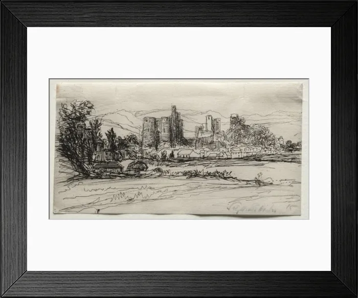 Framed Print : Kidwelly Castle, 1859. Creator: Francis Seymour Haden (British, 1818-1910) Framed Print : Kidwelly Castle, 1859. Creator: Francis Seymour Haden (British, 1818-1910)