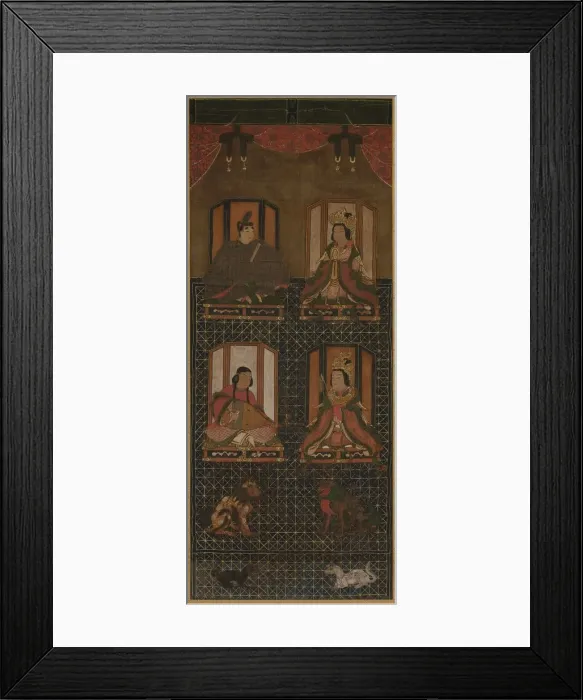 Framed Print : Koya Myojin (Mandala of the Four Deities of Mt. Koya), 16th century. Creator: Unknown Framed Print : Koya Myojin (Mandala of the Four Deities of Mt. Koya), 16th century. Creator: Unknown